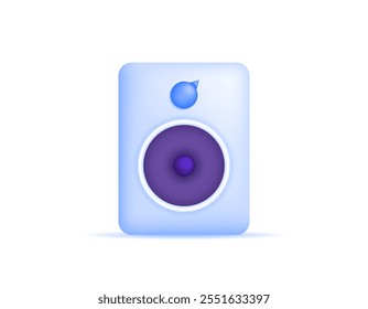 illustration of a speaker. sound amplifier device or tool. electronic object. symbol or icon. minimalist 3d style design. element