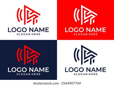 Illustration of Speaker vector logo design with the letter S concept.