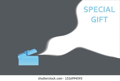 Illustration of special gift offer for announcement promotion or business on papercut style