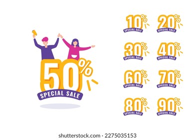 Illustration Special Sale Set Design