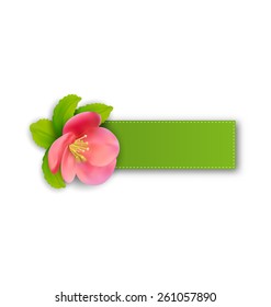 Illustration special spring offer sticker with flower, isolated on white background - vector