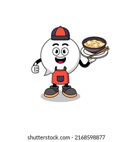 Ilustración de la burbuja del habla como chef asiático, diseño de personajes
