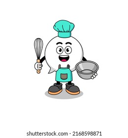Illustration of speech bubble as a bakery chef , character design