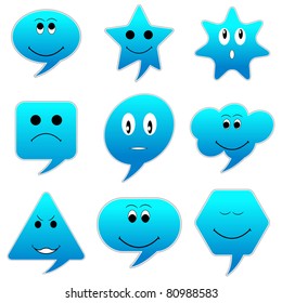 illustration of speech bubble with different emotion