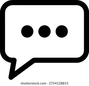 Illustration speech bubble with dots communication concept silhouette vector