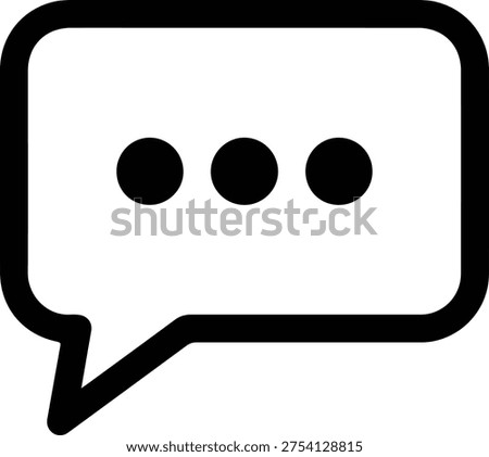 Illustration speech bubble with dots communication concept silhouette vector