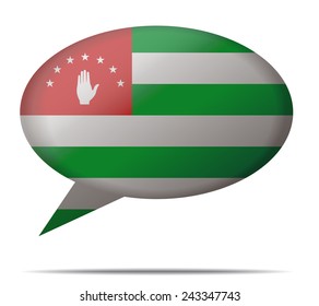 Illustration Speech Bubble Flag Abkhazia