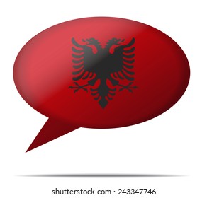 Illustration Speech Bubble Flag albania