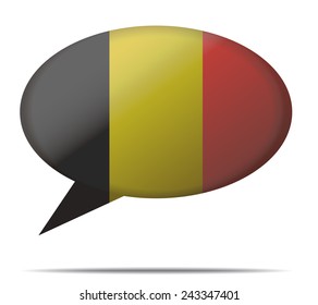 Illustration Speech Bubble Flag Belgium