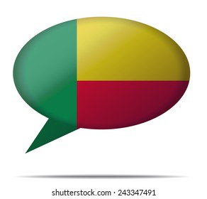 Illustration Speech Bubble Flag Benin