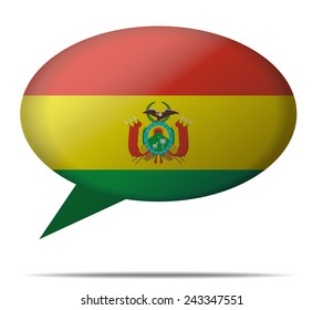 Illustration Speech Bubble Flag Bolivia