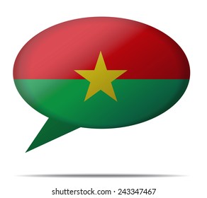 Illustration Speech Bubble Flag Burkina Faso