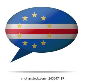 Illustration Speech Bubble Flag Cape Verde