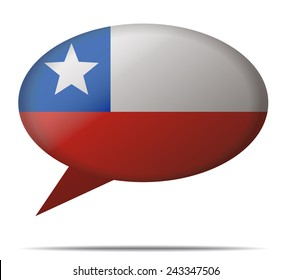 Illustration Speech Bubble Flag Chile