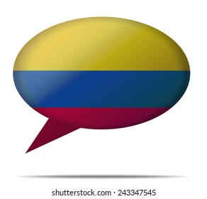 Illustration Speech Bubble Flag Colombia