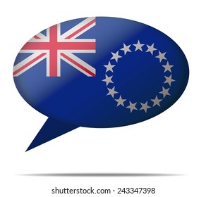 Illustration Speech Bubble Flag Cook Islands