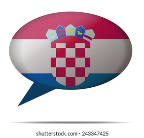 Illustration Speech Bubble Flag Croatia