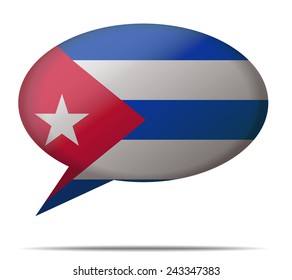 Illustration Speech Bubble Flag Cuba
