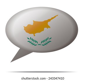 Illustration Speech Bubble Flag Cyprus
