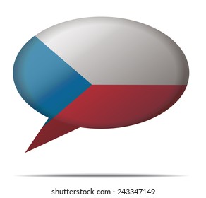 Illustration Speech Bubble Flag Czech