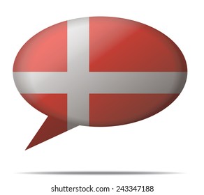 Illustration Speech Bubble Flag Denmark