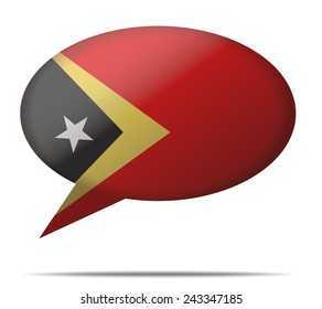 Illustration Speech Bubble Flag East Timor