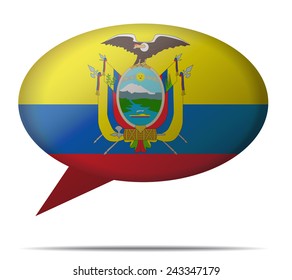 Illustration Speech Bubble Flag Ecuador