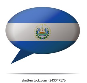 Illustration Speech Bubble Flag El Salvador