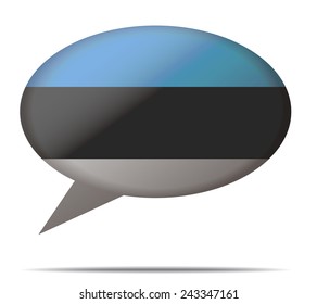Illustration Speech Bubble Flag Estonia