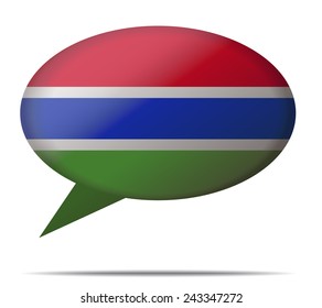 Illustration Speech Bubble Flag Gambia
