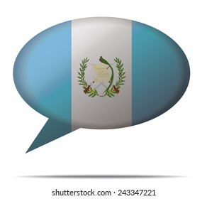 Illustration Speech Bubble Flag Guatemala
