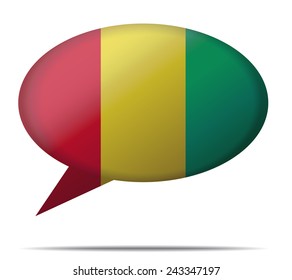 Illustration Speech Bubble Flag Guinea