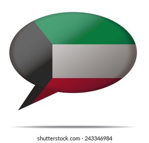 Illustration Speech Bubble Flag Kuwait