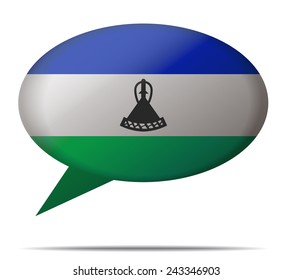 Illustration Speech Bubble Flag Lesoto