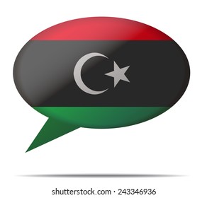 Illustration Speech Bubble Flag Libya