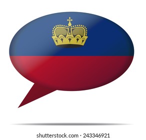 Illustration Speech Bubble Flag Liechtenstein
