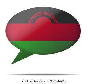 Illustration Speech Bubble Flag Malawi