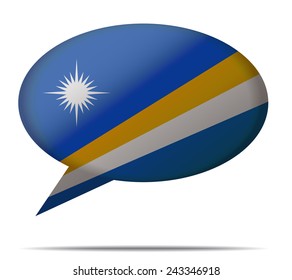 Illustration Speech Bubble Flag Marshall Islands