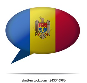 Illustration Speech Bubble Flag Moldova