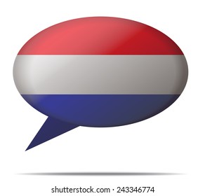 Illustration Speech Bubble Flag Netherlands