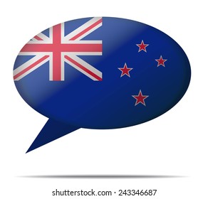 Illustration Speech Bubble Flag New Zealand