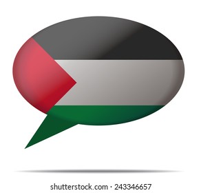 Illustration Speech Bubble Flag Palestine