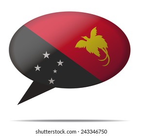 Illustration Speech Bubble Flag Papua New Guinea