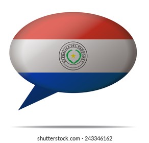 Illustration Speech Bubble Flag Paraguay
