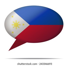 Illustration Speech Bubble Flag Philippines