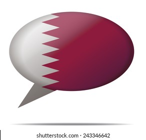 Illustration Speech Bubble Flag Qatar
