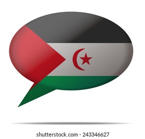 Illustration Speech Bubble Flag Sahrawi Arab Democratic Republic