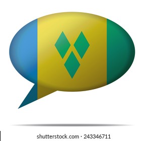 Illustration Speech Bubble Flag Saint Vincent and the Grenadines