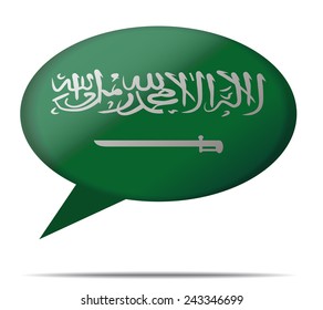 Illustration Speech Bubble Flag Saudi Arabia