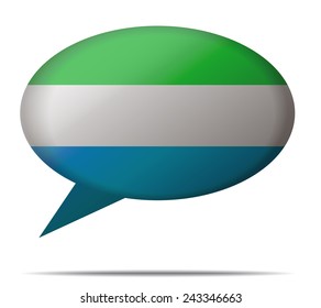 Illustration Speech Bubble Flag Sierra Leone